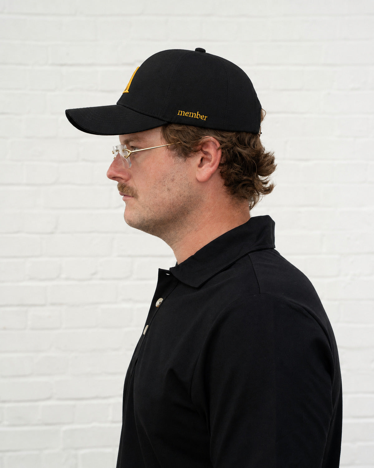 'A' Members Cotton Cap - Black