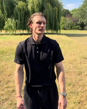 'A' Golf Polo S/S Black