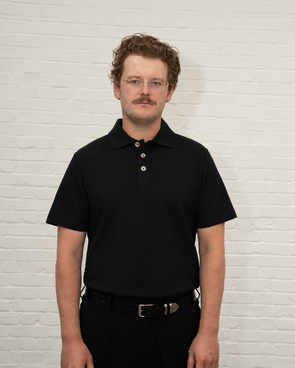 'A' Golf Polo SS Black