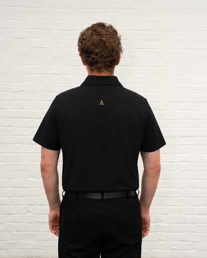 'A' Golf Polo SS Black