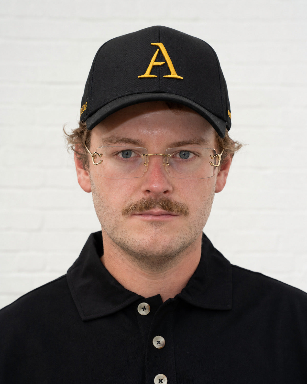 'A' Members Cotton Cap - Black