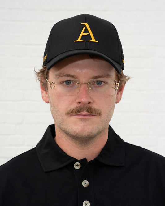 'A' Members Cotton Cap - Black