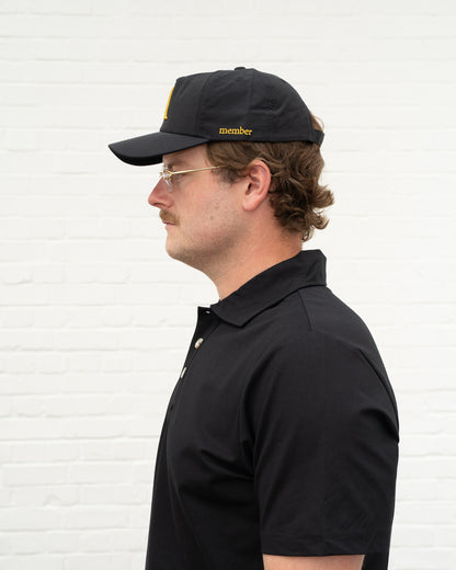 'A' Members Nylon Cap Black