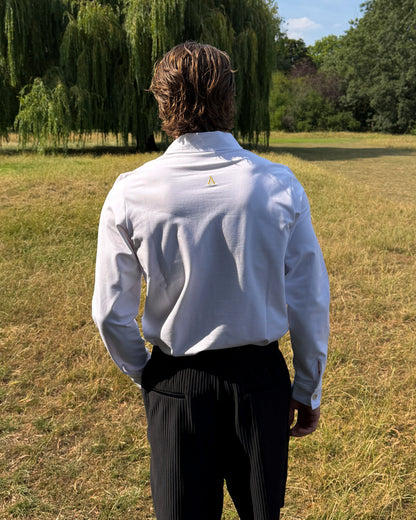 'A' Golf Polo L/S White