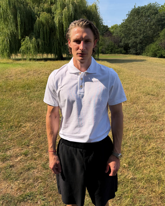'A' Golf Polo S/S White