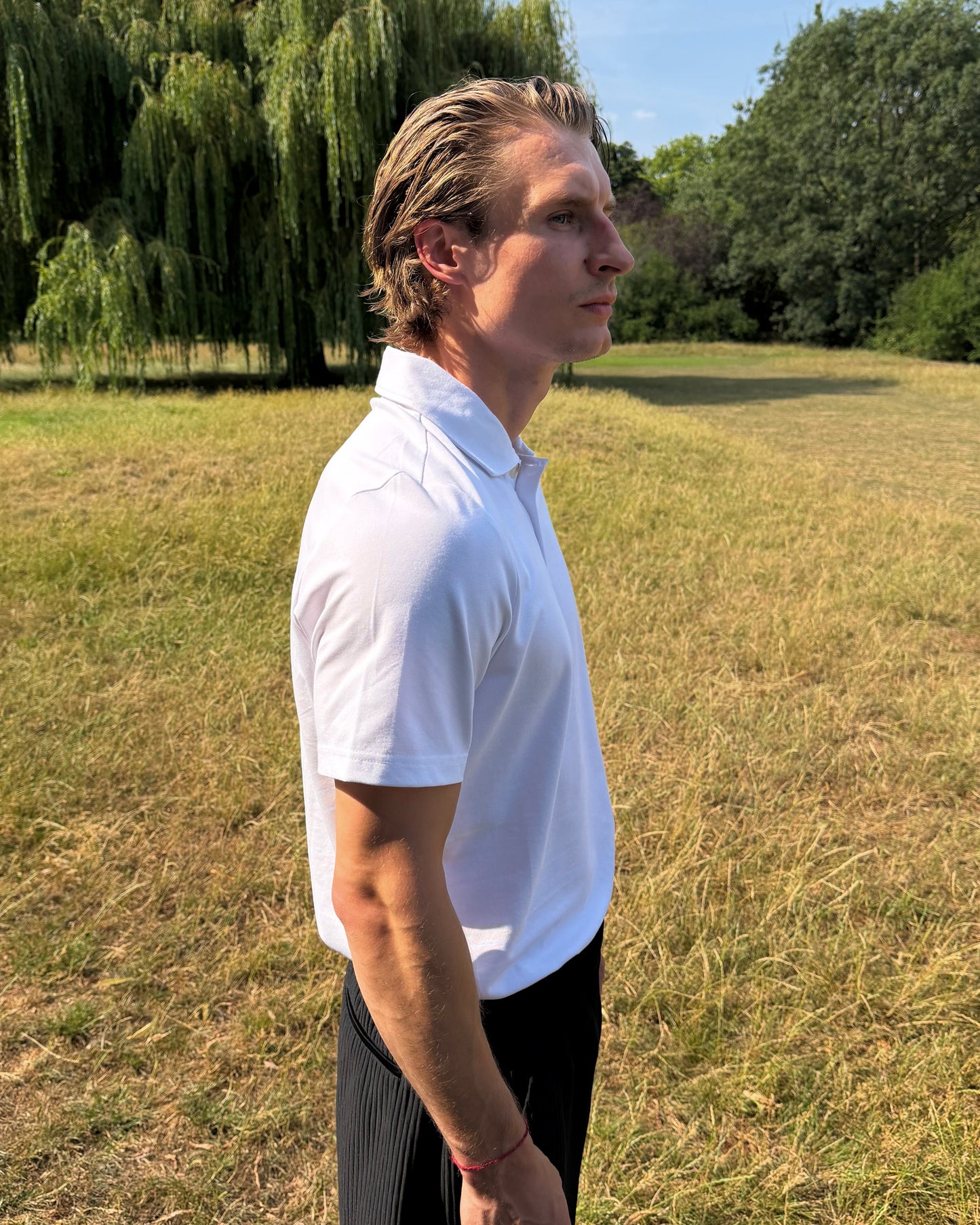 'A' Golf Polo S/S White