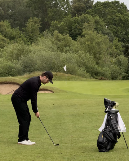 'A' Golf Polo L/S Black