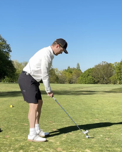 'A' Golf Polo L/S White