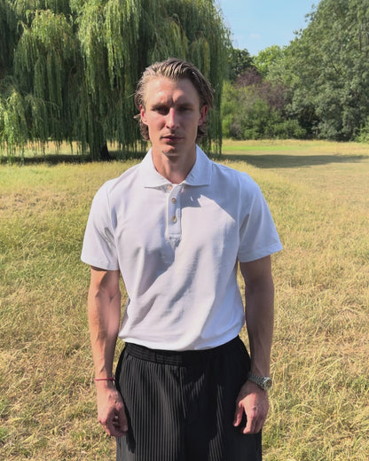 'A' Golf Polo S/S White